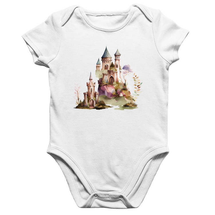 Body Bebê Algodão Castelo de Fadas - Branco