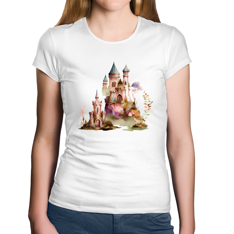 Baby Look Algodão Castelo de Fadas - Branca