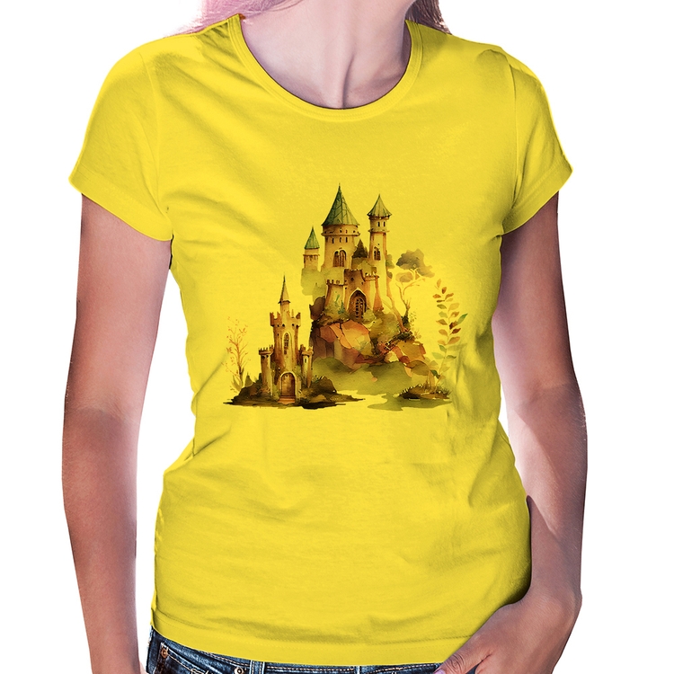 Baby Look Castelo de Fadas - Amarela