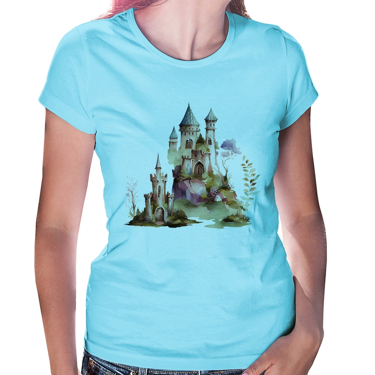 Baby Look Castelo de Fadas - Azul Bebê