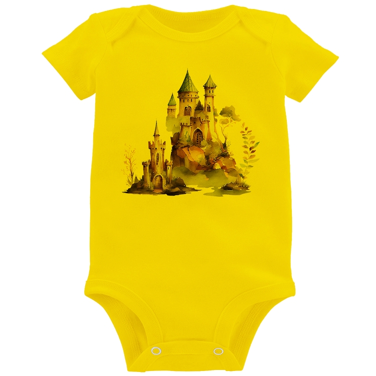 Body Bebê Castelo de Fadas - Amarelo
