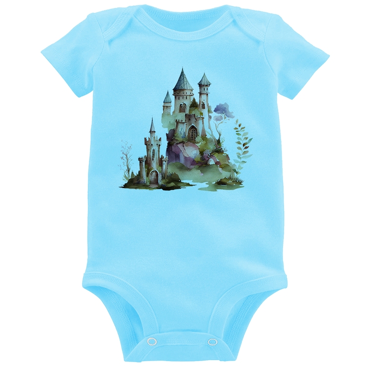 Body Bebê Castelo de Fadas - Azul Bebê