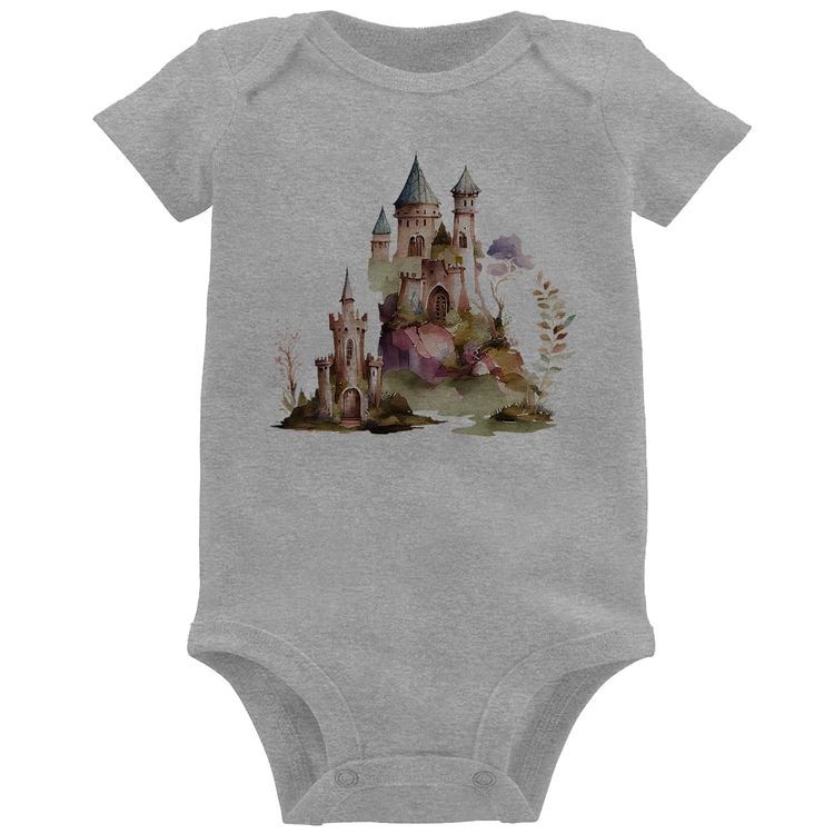 Body Bebê Castelo de Fadas - Cinza