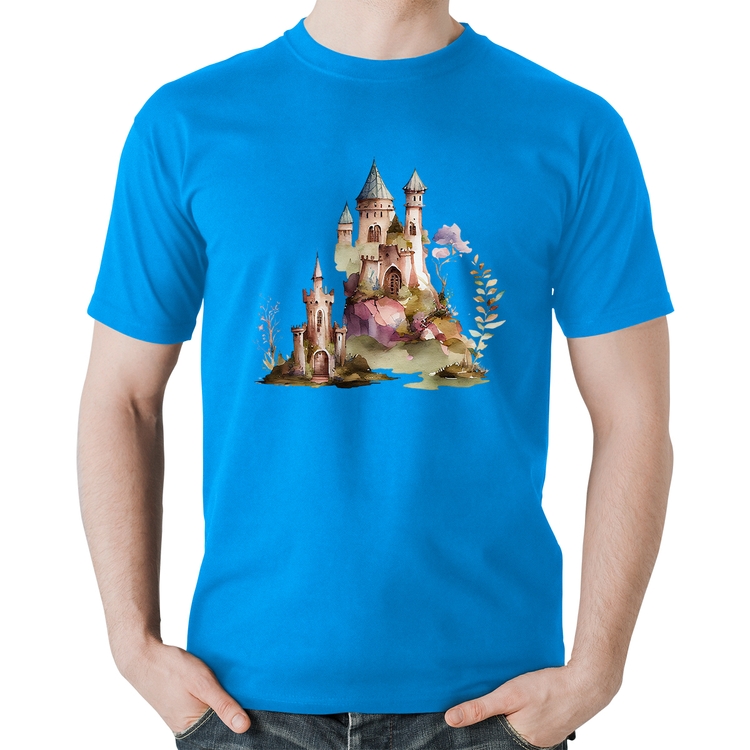 Camiseta Algodão Castelo de Fadas - Azul