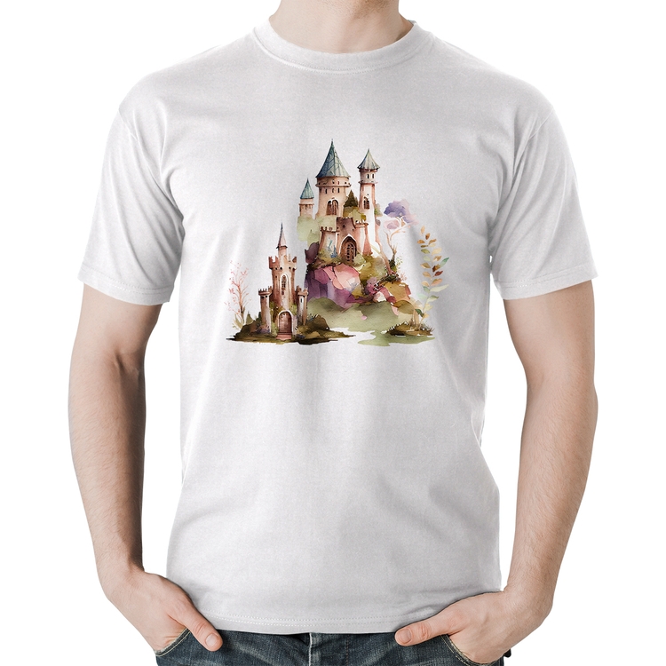 Camiseta Algodão Castelo de Fadas - Branca