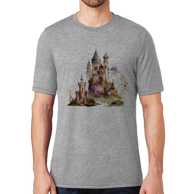 Camiseta Castelo de Fadas - Cinza