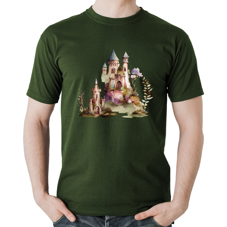 Camiseta Algodão Castelo de Fadas - Musgo