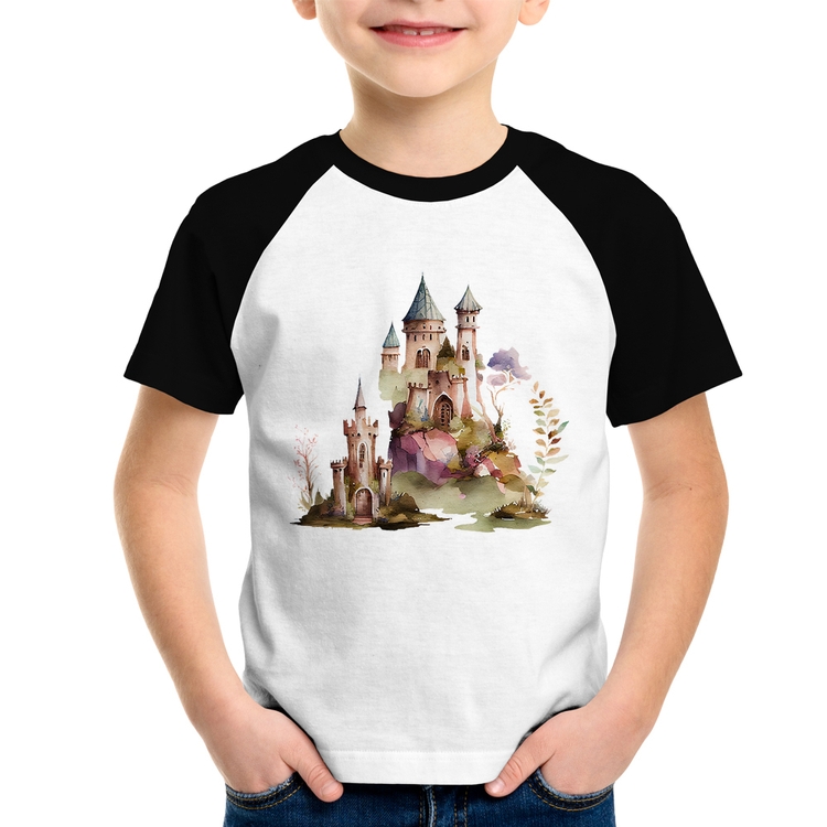 Camiseta Raglan Infantil Castelo de Fadas
