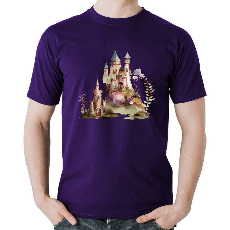 Camiseta Algodão Castelo de Fadas - Roxa