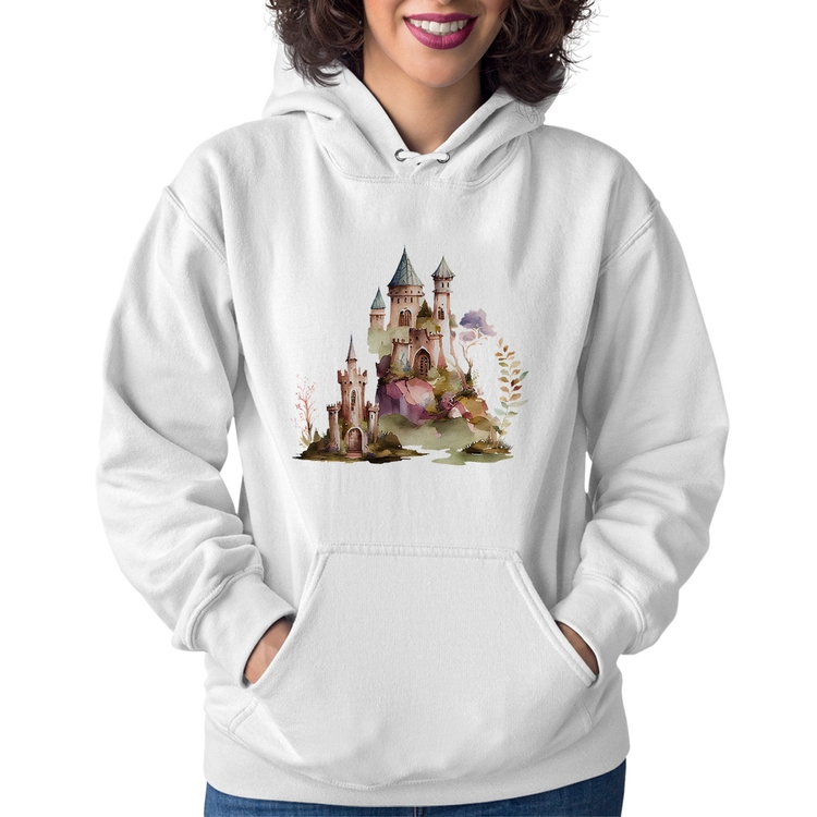 Moletom Feminino Castelo de Fadas - Branco