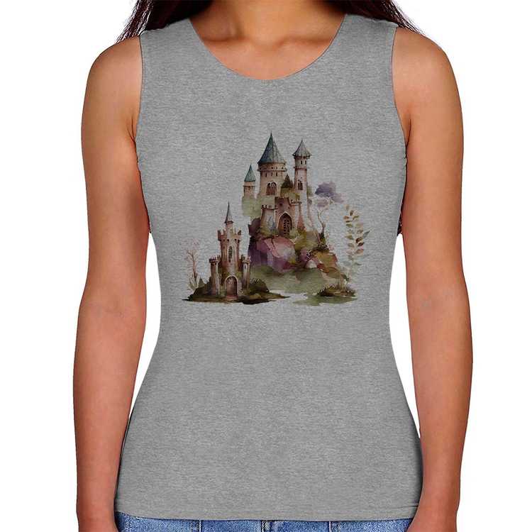 Regata Feminina Castelo de Fadas - Cinza