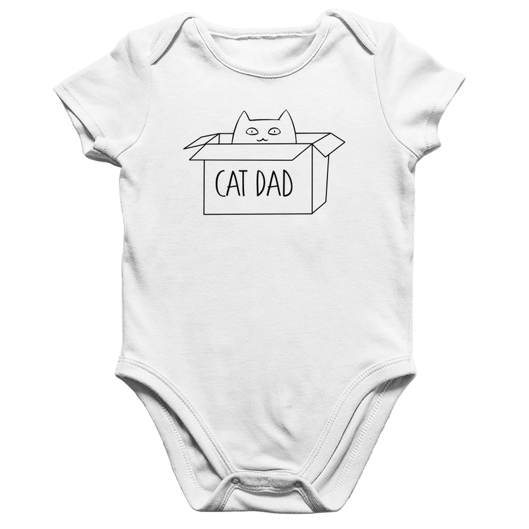 Body Bebê Algodão Cat Dad - Branco