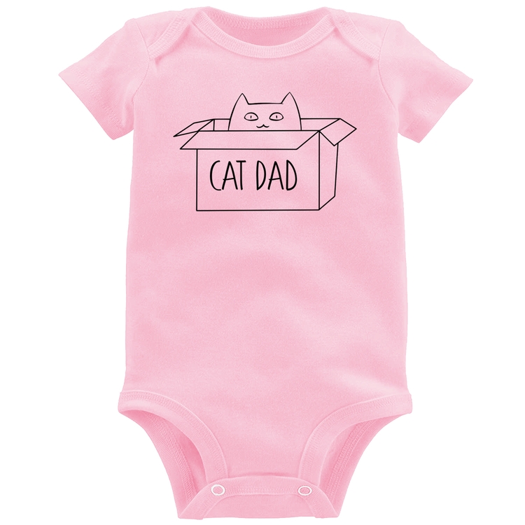 Body Bebê Cat Dad - Rosa Bebê
