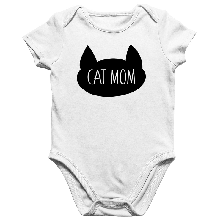 Body Bebê Algodão Cat Mom - Branco