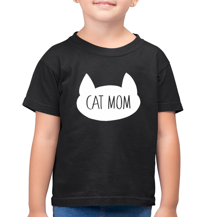Camiseta Algodão Infantil Cat Mom