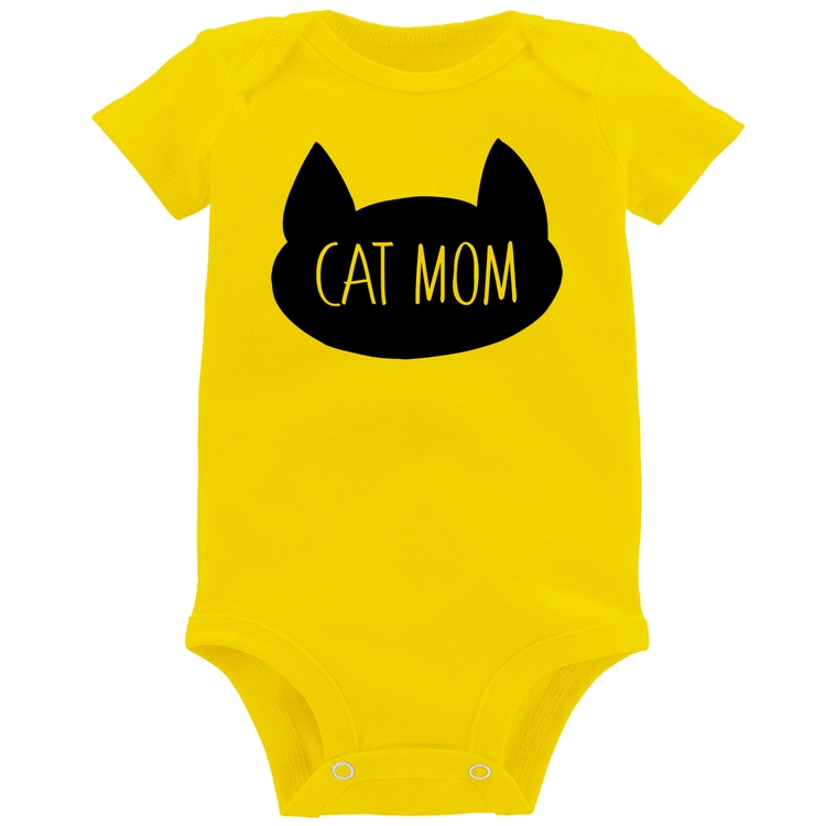 Body Bebê Cat Mom - Amarelo