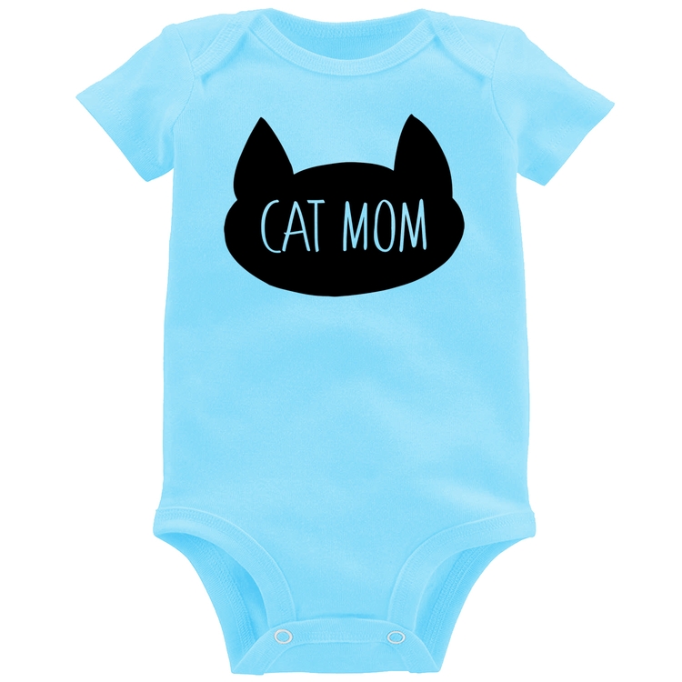 Body Bebê Cat Mom - Azul Bebê