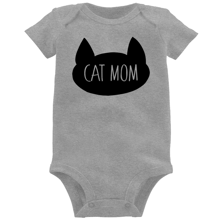 Body Bebê Cat Mom - Cinza
