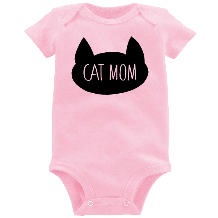 Body Bebê Cat Mom - Rosa Bebê