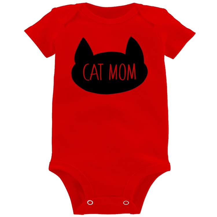 Body Bebê Cat Mom - Vermelho