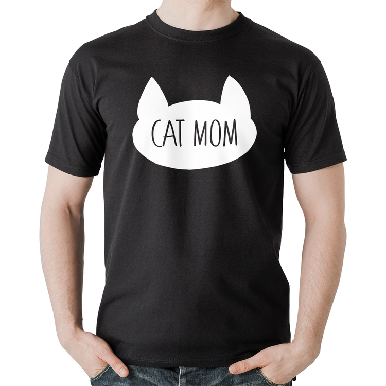 Camiseta Algodão Cat Mom