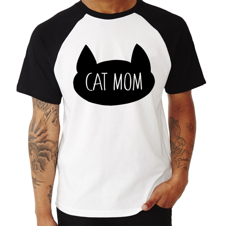 Camiseta Raglan Cat Mom
