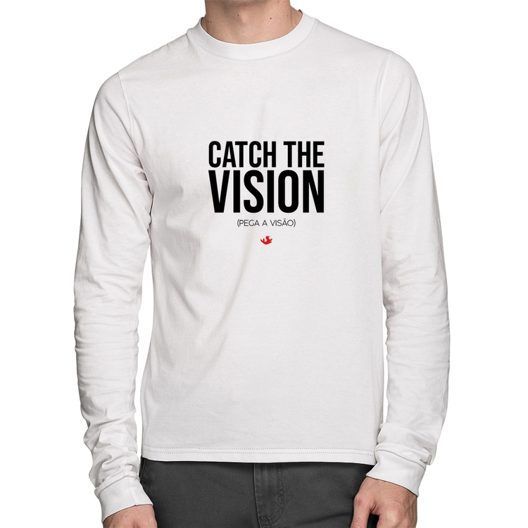 Camiseta Algodão Catch the Vision Manga Longa - Branca