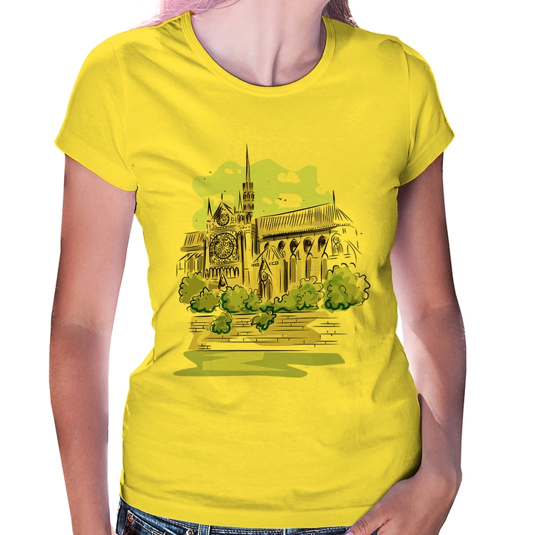 Baby Look Catedral de Notre-Dame de Paris - Amarela