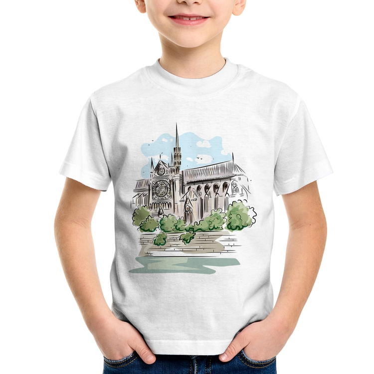 Camiseta Infantil Catedral de Notre-Dame de Paris