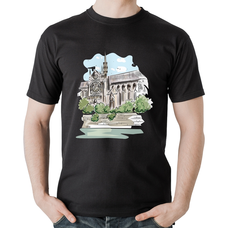 Camiseta Algodão Catedral de Notre-Dame de Paris