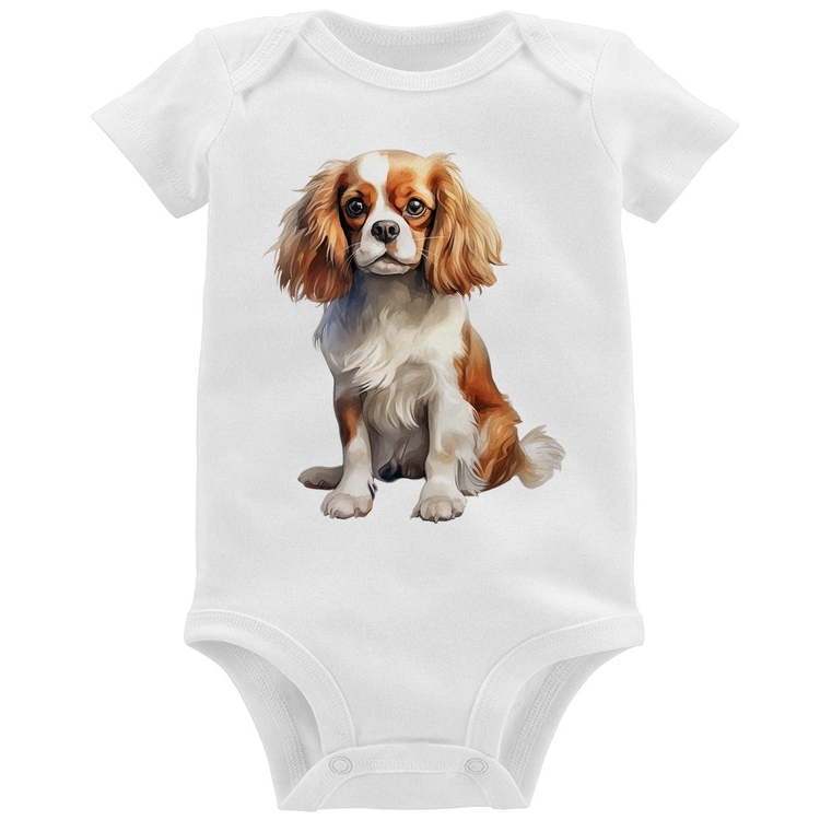 Body Bebê Cachorro Cavalier King Charles Spaniel Blenheim