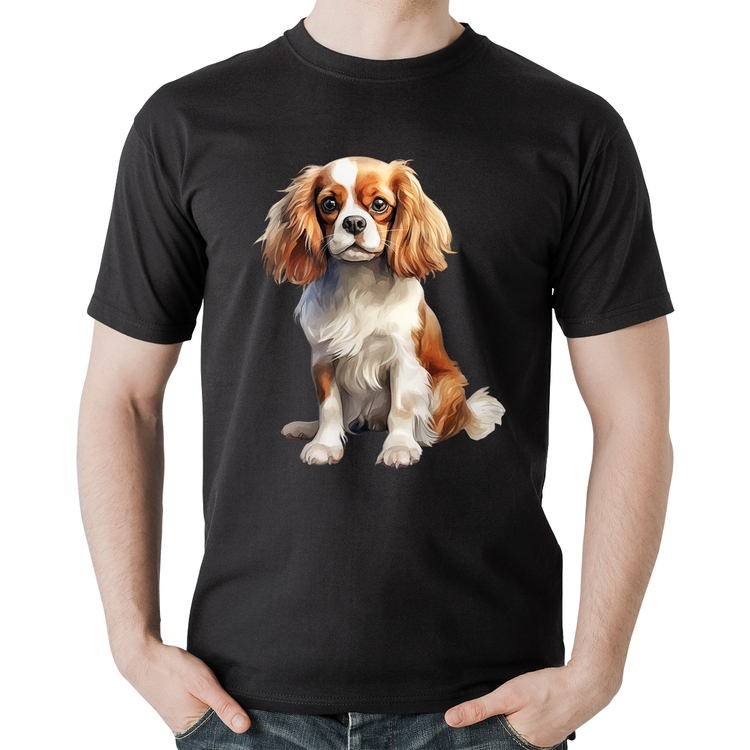 Camiseta Algodão Cachorro Cavalier King Charles Spaniel Blenheim