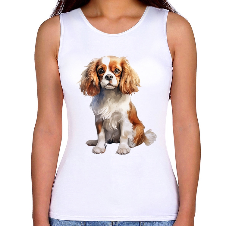 Regata Feminina Cachorro Cavalier King Charles Spaniel Blenheim