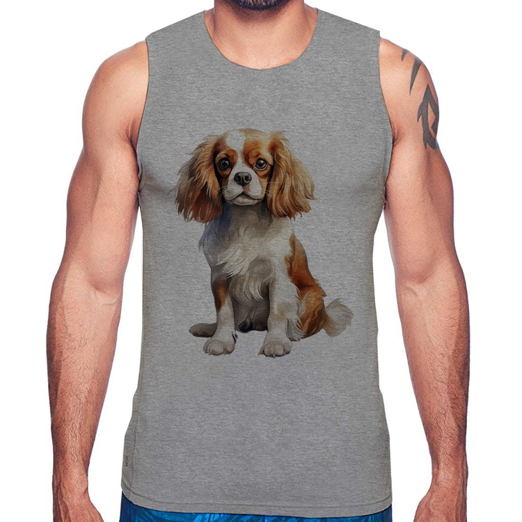 Regata Cachorro Cavalier King Charles Spaniel Blenheim - Cinza