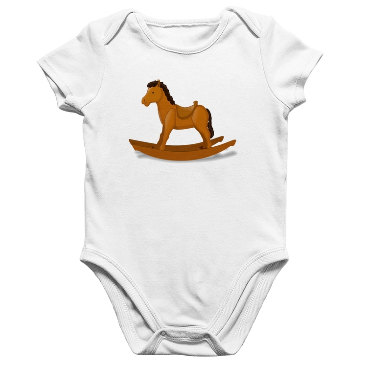 Body Bebê Algodão Cavalinho De Pau - Branco