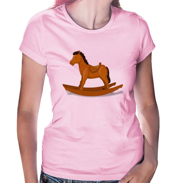 Baby Look Cavalinho De Pau - Rosa Bebê