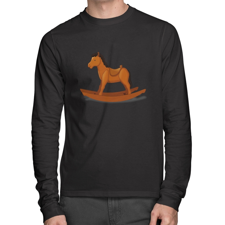 Camiseta Algodão Cavalinho De Pau Manga Longa