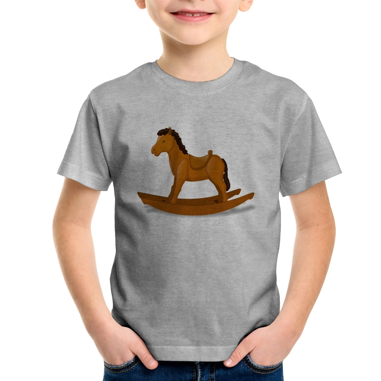 Camiseta Infantil Cavalinho De Pau - Cinza