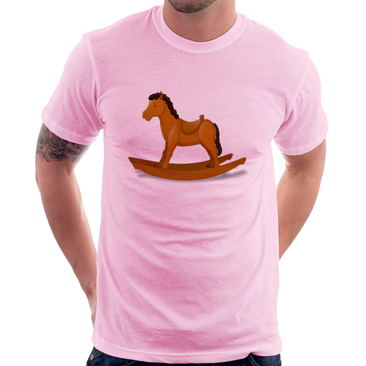 Camiseta Cavalinho De Pau - Rosa Bebê