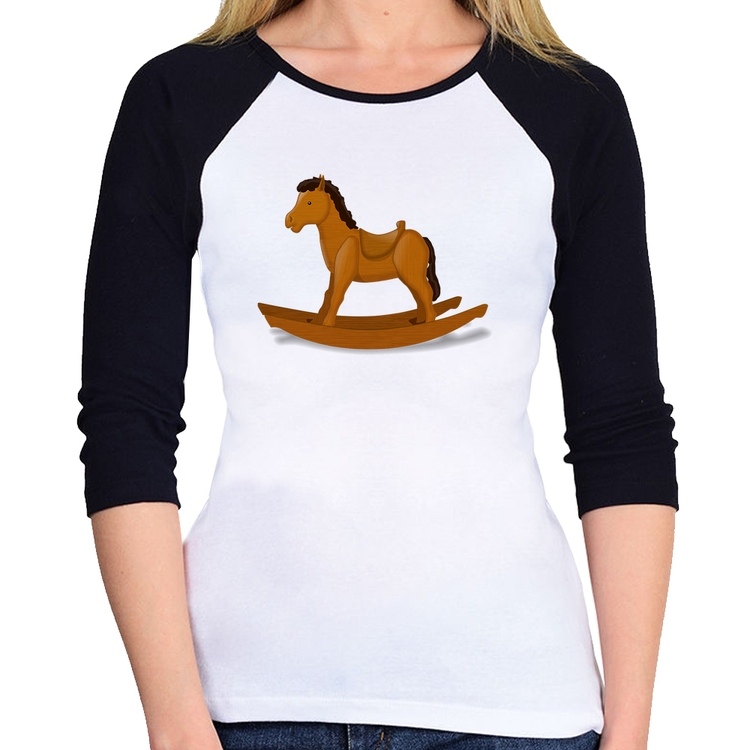 Baby Look Raglan Cavalinho De Pau Manga 3/4