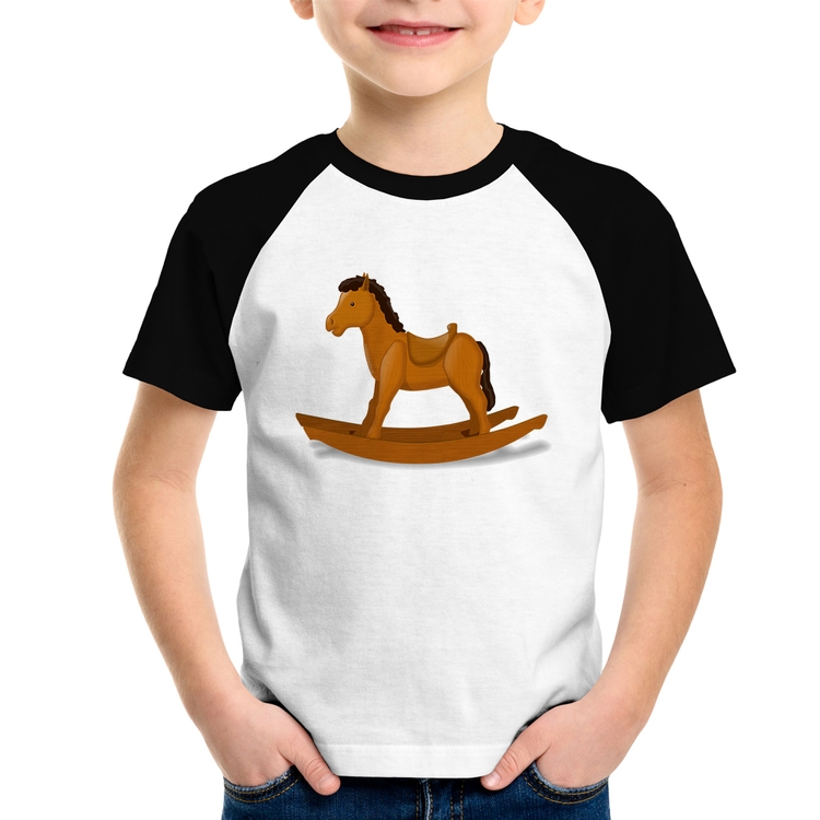 Camiseta Raglan Infantil Cavalinho De Pau