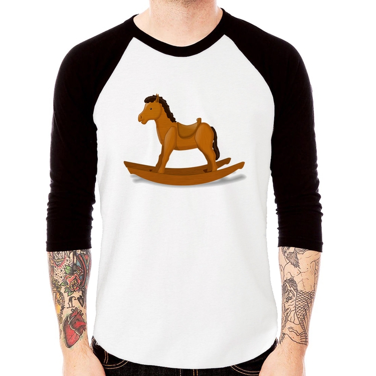 Camiseta Raglan Cavalinho De Pau Manga 3/4