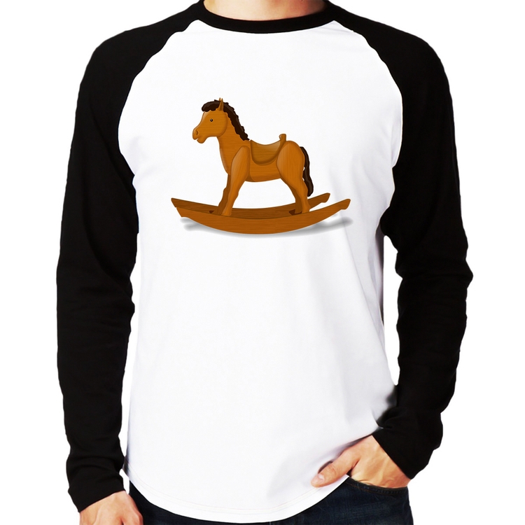 Camiseta Raglan Cavalinho De Pau Manga Longa