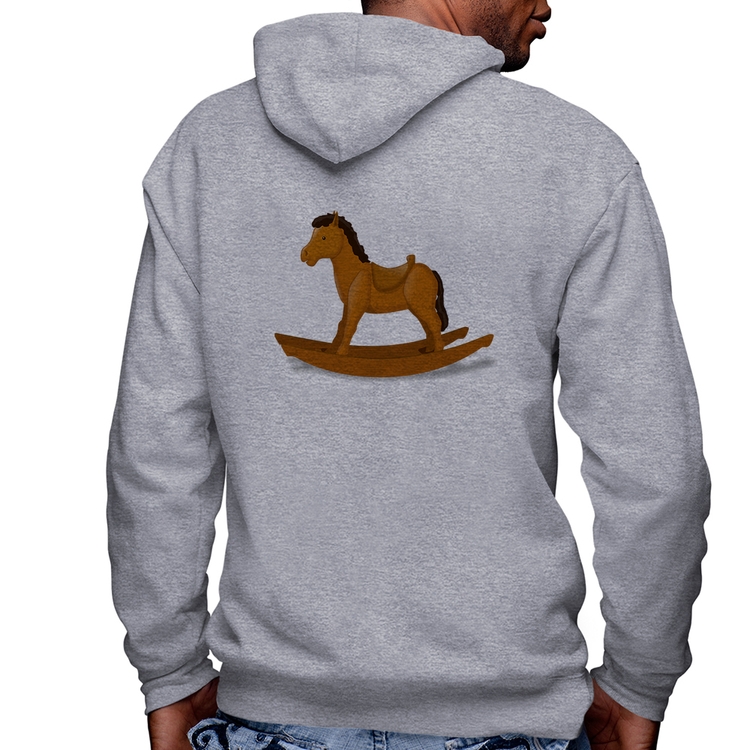 Blusa Moletom Cavalinho De Pau Masculina com Capuz e Zíper - Mescla