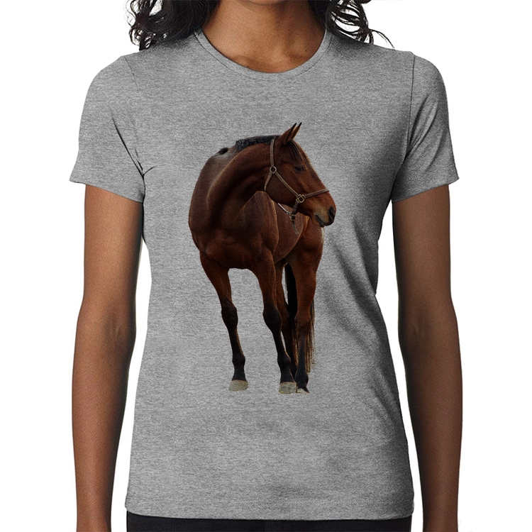 Baby Look Cavalo Andaluz - Cinza