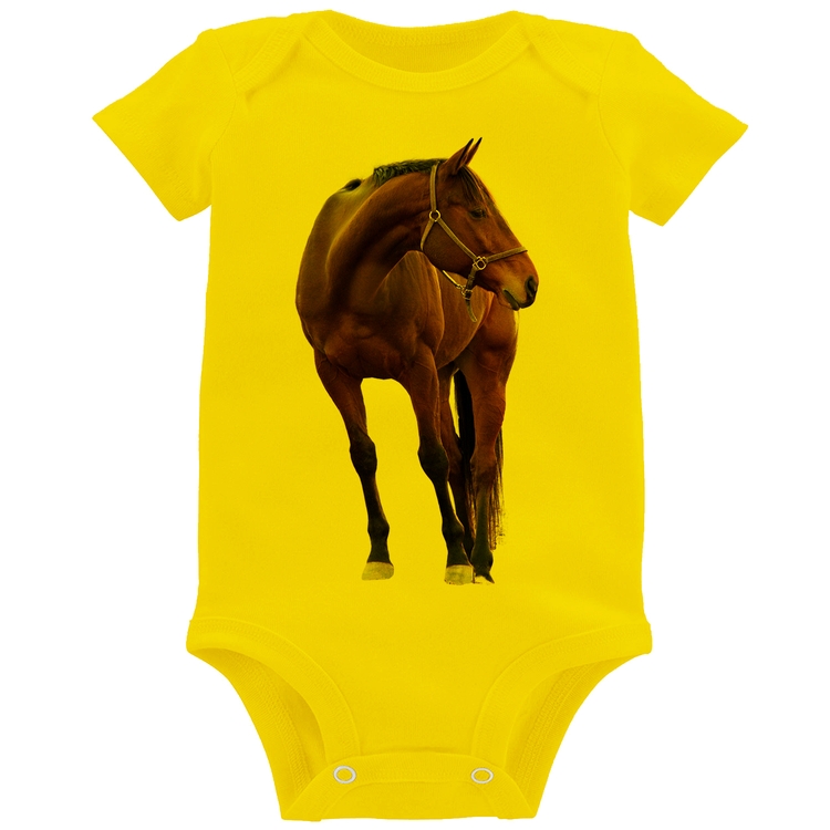 Body Bebê Cavalo Andaluz - Amarelo