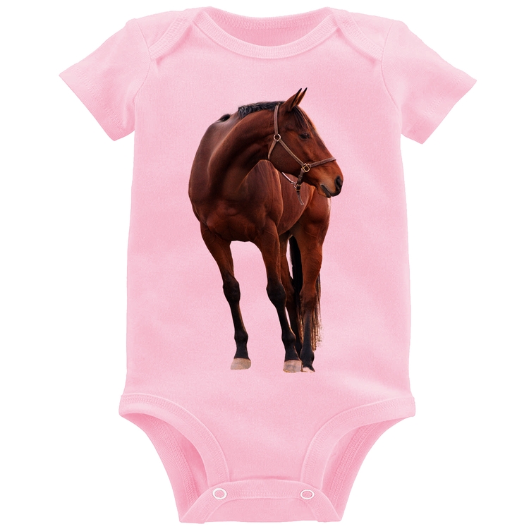 Body Bebê Cavalo Andaluz - Rosa Bebê