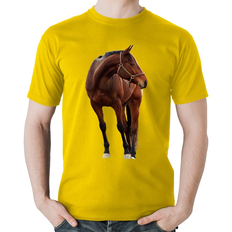 Camiseta Algodão Cavalo Andaluz - Amarela