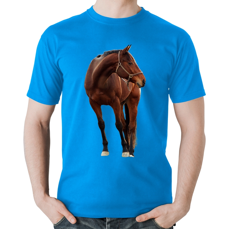 Camiseta Algodão Cavalo Andaluz - Azul