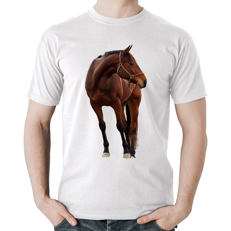 Camiseta Algodão Cavalo Andaluz - Branca
